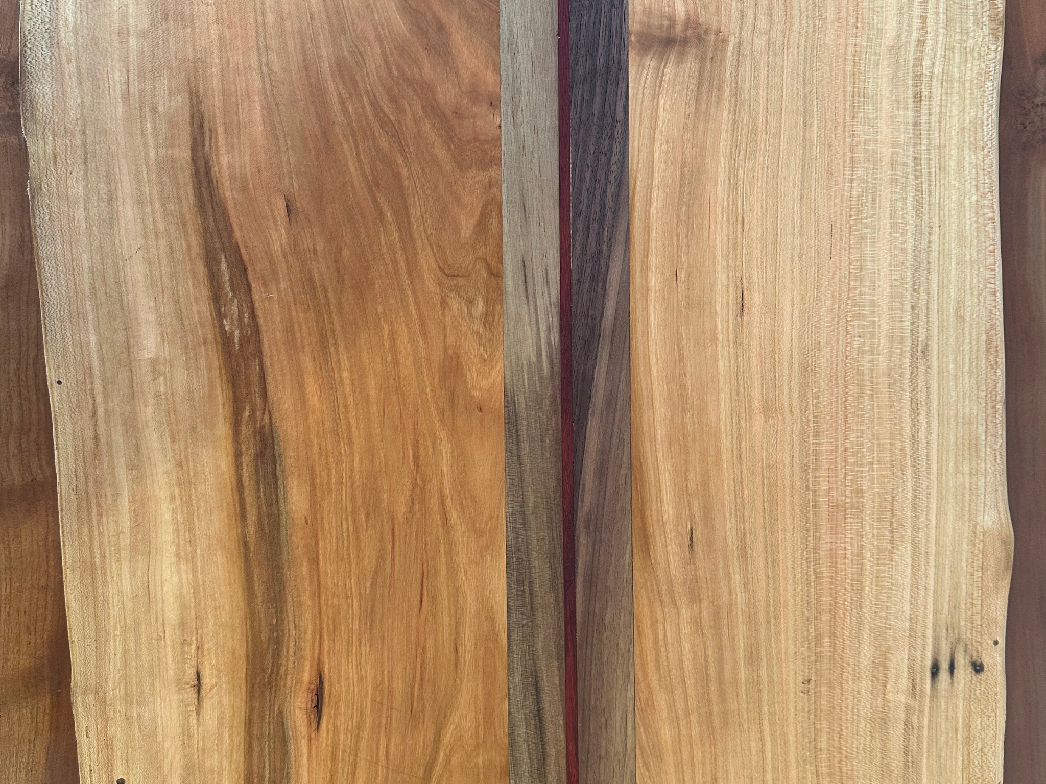 Double Cherry Live Edge with a Walnut Sandwich Cutting Board