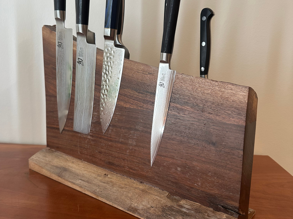 The Walnut Living Large Magnetic Knife Board
