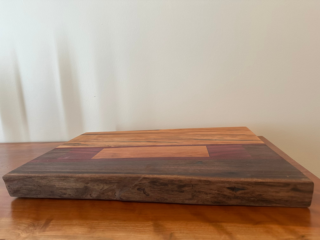 Living with Walnut Plaid and Ambrosia Cutting Board