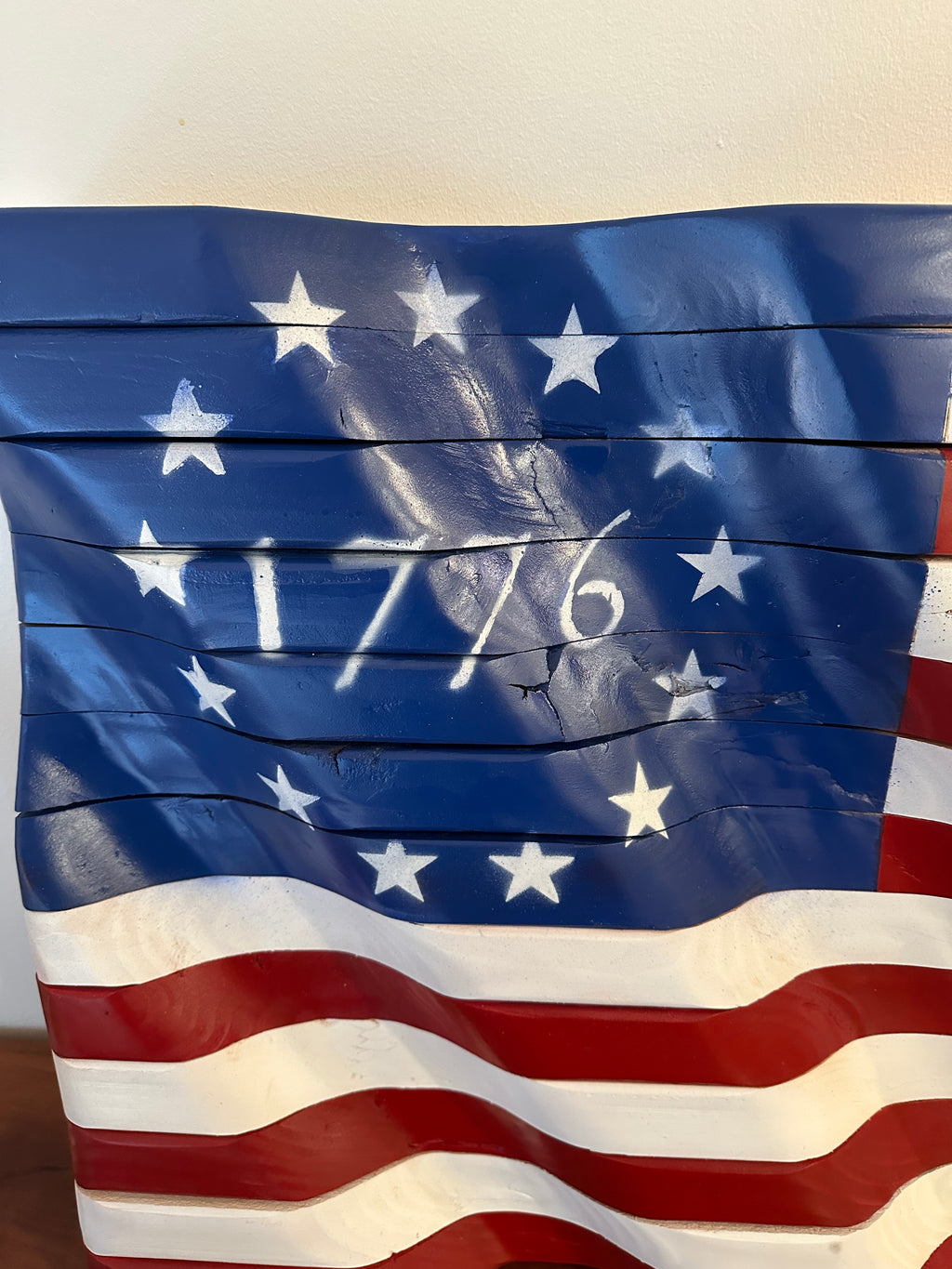 Wavy 1776 Colonial American Flag (20" x 37")